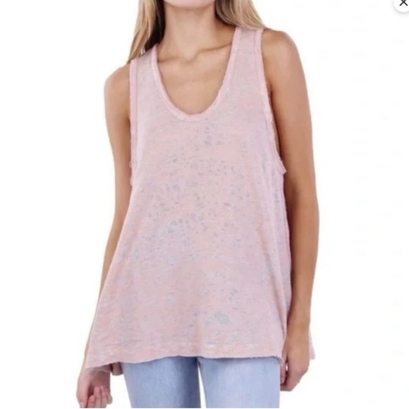 Maronie Tops - NEW Anthropologie Maronie Light Pink Flowy Oversized Burnout Tank Top